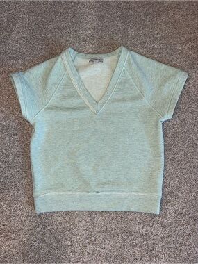 Evereve Mint Green V-Neck Muscle Tee